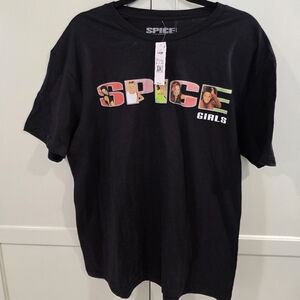 Spice Girls Black Graphic T Shirt Official Merchandise Women Size Large